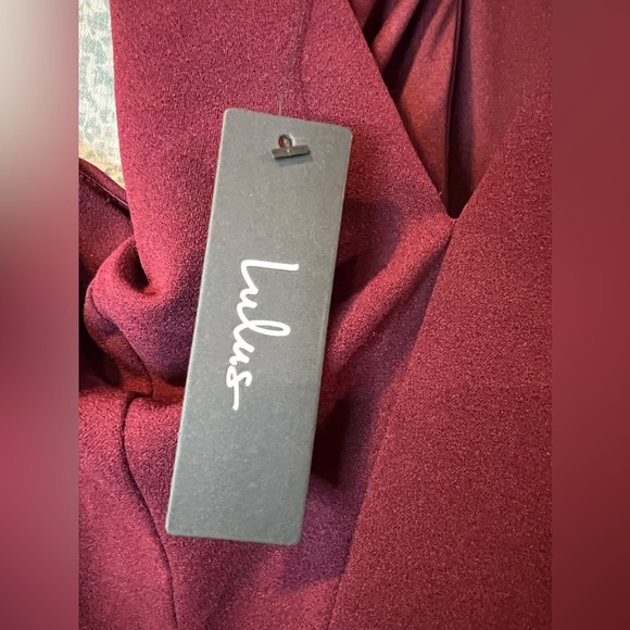 Lulus Burgundy Dress One Shoulder - Picture 3 of 11